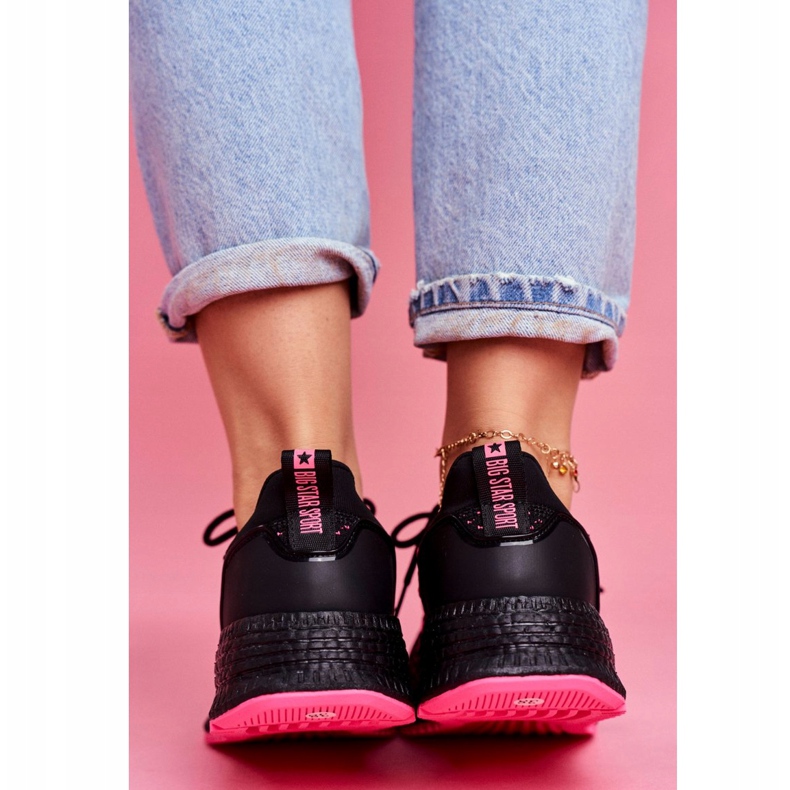 Kvinders sportssko Sneakers Big Star Black Fuchsia FF274964 sort lyserød 5