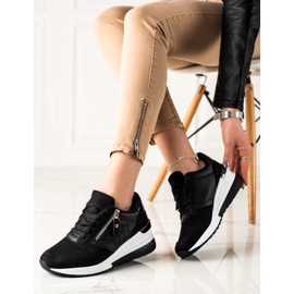 TRENDI Sorte Wedge sneakers 1