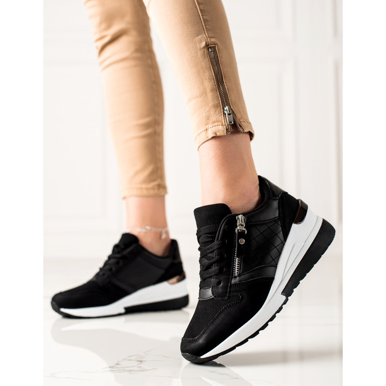 TRENDI Sorte Wedge sneakers 2