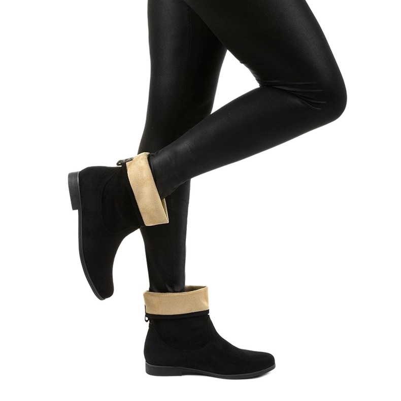 Islevine sorte ruskindslignende slip-on støvler 2
