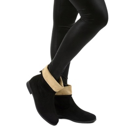 Islevine sorte ruskindslignende slip-on støvler 1