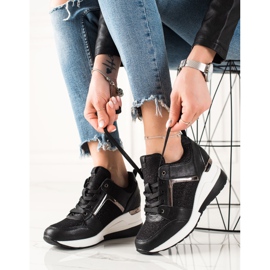 TRENDI Light Wedge Sneakers sort 1