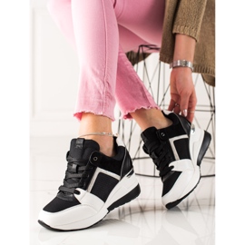 TRENDI Light Wedge Sneakers hvid sort 1