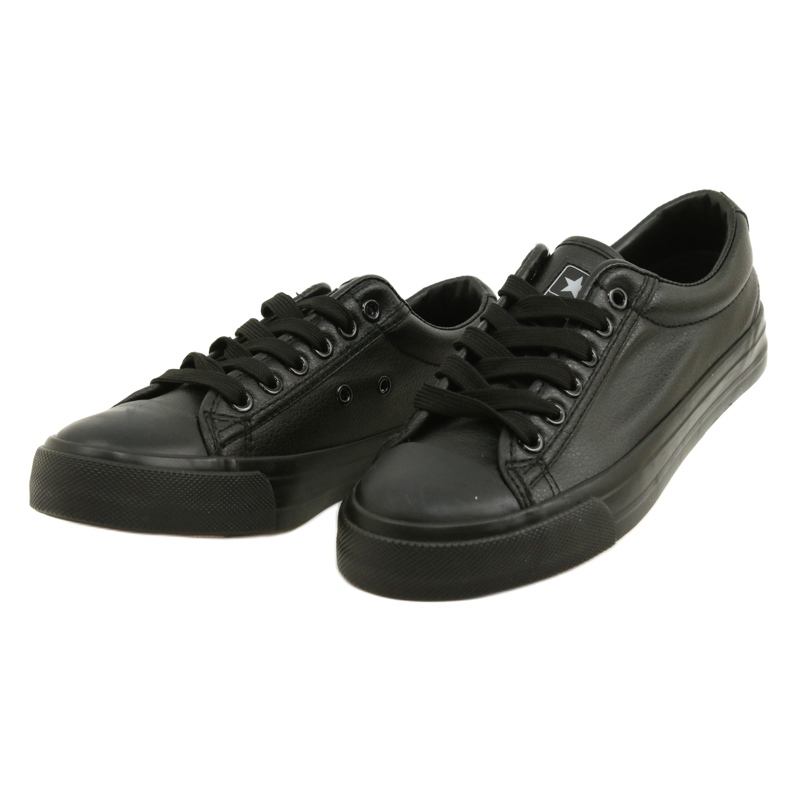 News Sorte sneakers til kvinder lavet af øko-læder 21SP02-1200 5