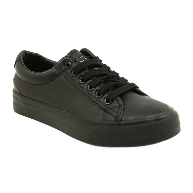 News Sorte sneakers til kvinder lavet af øko-læder 21SP02-1200 3