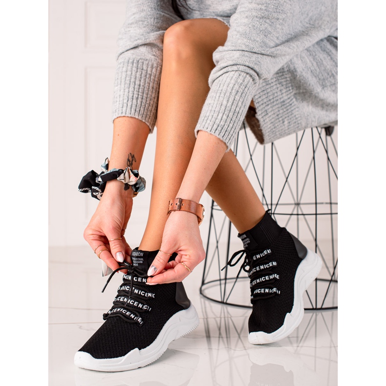 TRENDI Let tekstil sneakers sort 1