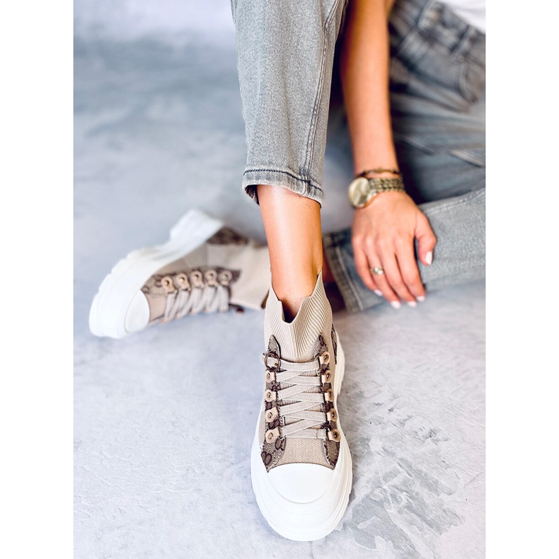 Reta Khaki ankelsok sneakers beige brun 2