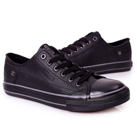 Mænds læder -sneakers Big Star II174002 Sort 4
