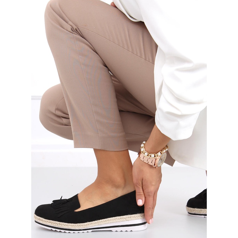 Dame loafers, espadriller Hilma Black sort 2