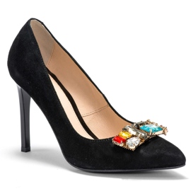 Marco Shoes 1057P sorte nitter med store sten 2