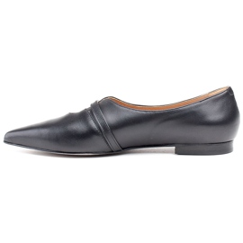 Marco Shoes Slanke sorte ballerinaer til kvinder 1332P med rem 2