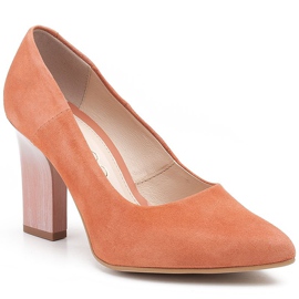 Marco Shoes 320P pumper lavet af naturlig ruskind - abrikos orange 1
