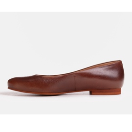 Marco Shoes Brun ballerinaer i læder 1