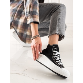 TRENDI Moderigtige sneakers på platformen sort 1