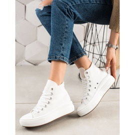 TRENDI Moderigtige sneakers på platformen hvid 2