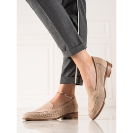 Vinceza Gennembrudte ruskindssko beige 1