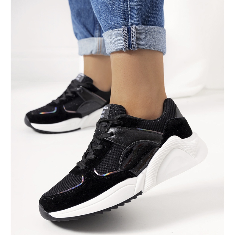 Sorte skinnende Cotter sneakers 1