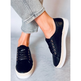 Zillo Sorte espadriller med snørebånd 2