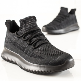 TRENDI Komfortable herresneakers sort grå 1