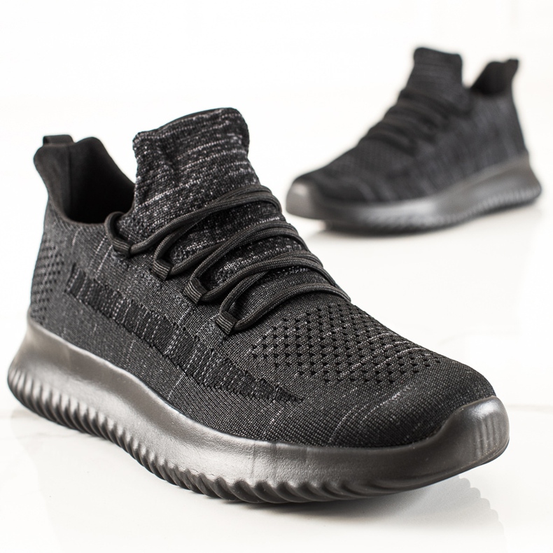 TRENDI Komfortable herresneakers sort grå 1