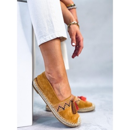Boho espadriller med Birna Camel frynser brun 2