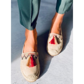 Boho espadriller med Birna Beige frynser 2