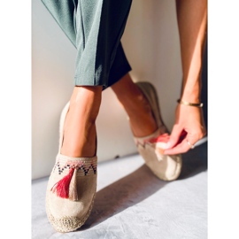 Boho espadriller med Birna Beige frynser 1