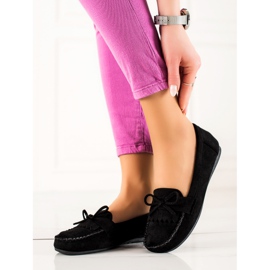 TRENDI Casual ruskind loafers sort 1