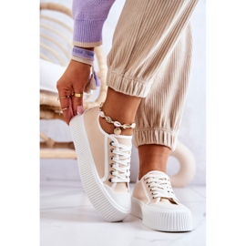 Lave Sneakers På Beige Mischa Platform 2