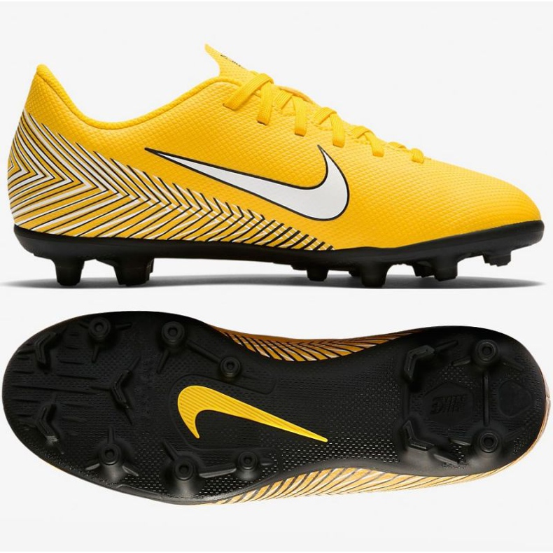 Nike Mercurial Vapor 12 Club Neymar Mg Jr AO9472-710 fodboldsko flerfarvet gule farver 1