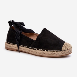 Ismanne sort ruskind espadrilles bundet 1