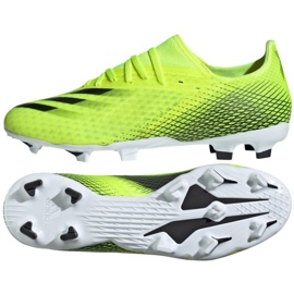 Adidas X Ghosted.3 Fg M FW6948 fodboldstøvler hvid, gul-grøn neon grøn 1