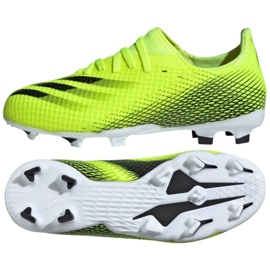 Adidas X Ghosted.3 Fg Jr FW6934 fodboldstøvler hvid, gulgrøn neon grøn 1