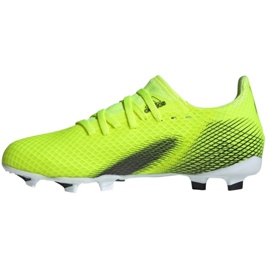 Adidas X Ghosted.3 Fg Jr FW6934 fodboldstøvler hvid, gulgrøn neon grøn 2