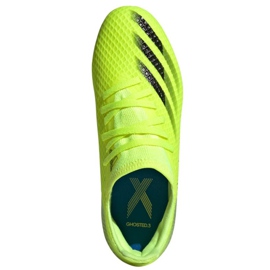 Adidas X Ghosted.3 Fg Jr FW6934 fodboldstøvler hvid, gulgrøn neon grøn 3