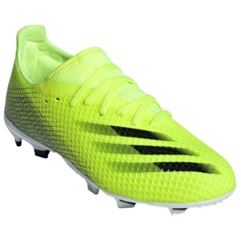 Adidas X Ghosted.3 Fg Jr FW6934 fodboldstøvler hvid, gulgrøn neon grøn 4