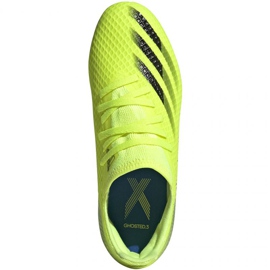 Adidas X Ghosted.3 Fg Jr FW6934 fodboldstøvler hvid, gulgrøn neon grøn 5