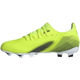 Adidas X Ghosted.3 Fg Jr FW6934 fodboldstøvler hvid, gulgrøn neon grøn 6
