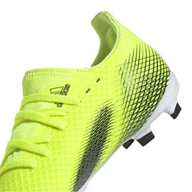 Adidas X Ghosted.3 Fg Jr FW6934 fodboldstøvler hvid, gulgrøn neon grøn 8