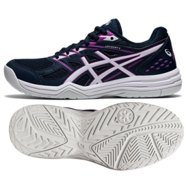 Asics Upcourt 4 W 1072A055 401 volleyballsko sort marineblå 1
