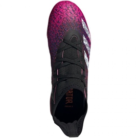 Adidas Predator Freak.3 Fg Jr FW7530 fodboldstøvler hvid, sort, pink sort 1