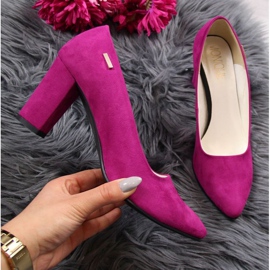 Pumper på stolpen af ​​Monique W AN866H fuchsia hvid lyserød 1
