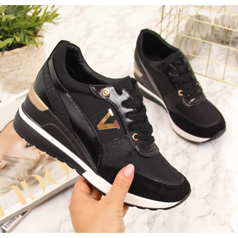 Wedge sneakers Potocki W WM747A sort gylden 1