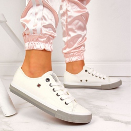 Lav sneakers med økologisk læder Big Star W II274230 hvid 2