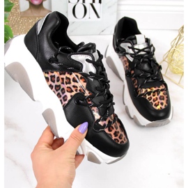 Goe W II2N4067 leopard sneakers beige brun sort sølv 1