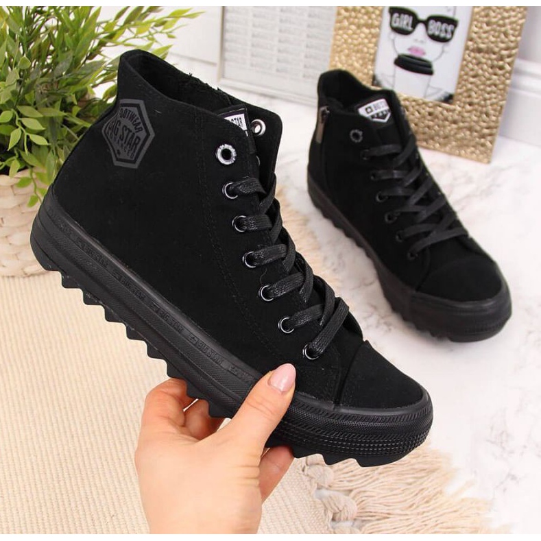 Tekstilsneakers Big Star W FF274244 sort 1