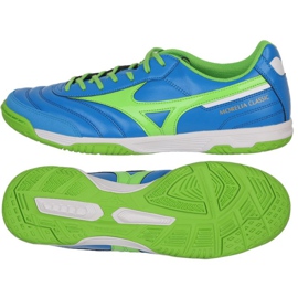 Mizuno Morelia Sala Classic M Q1GA210230 fodboldstøvler hvid, blå, grøn blå 1