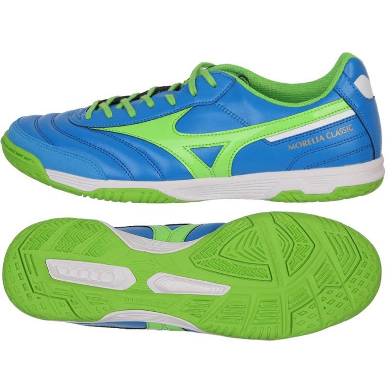 Mizuno Morelia Sala Classic M Q1GA210230 fodboldstøvler hvid, blå, grøn blå 1