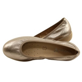 Caprice Ballerina Taupe Metallic 9-22161-28 beige flerfarvet gylden 9