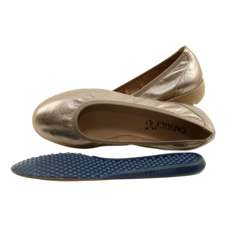 Caprice Ballerina Taupe Metallic 9-22161-28 beige flerfarvet gylden 10